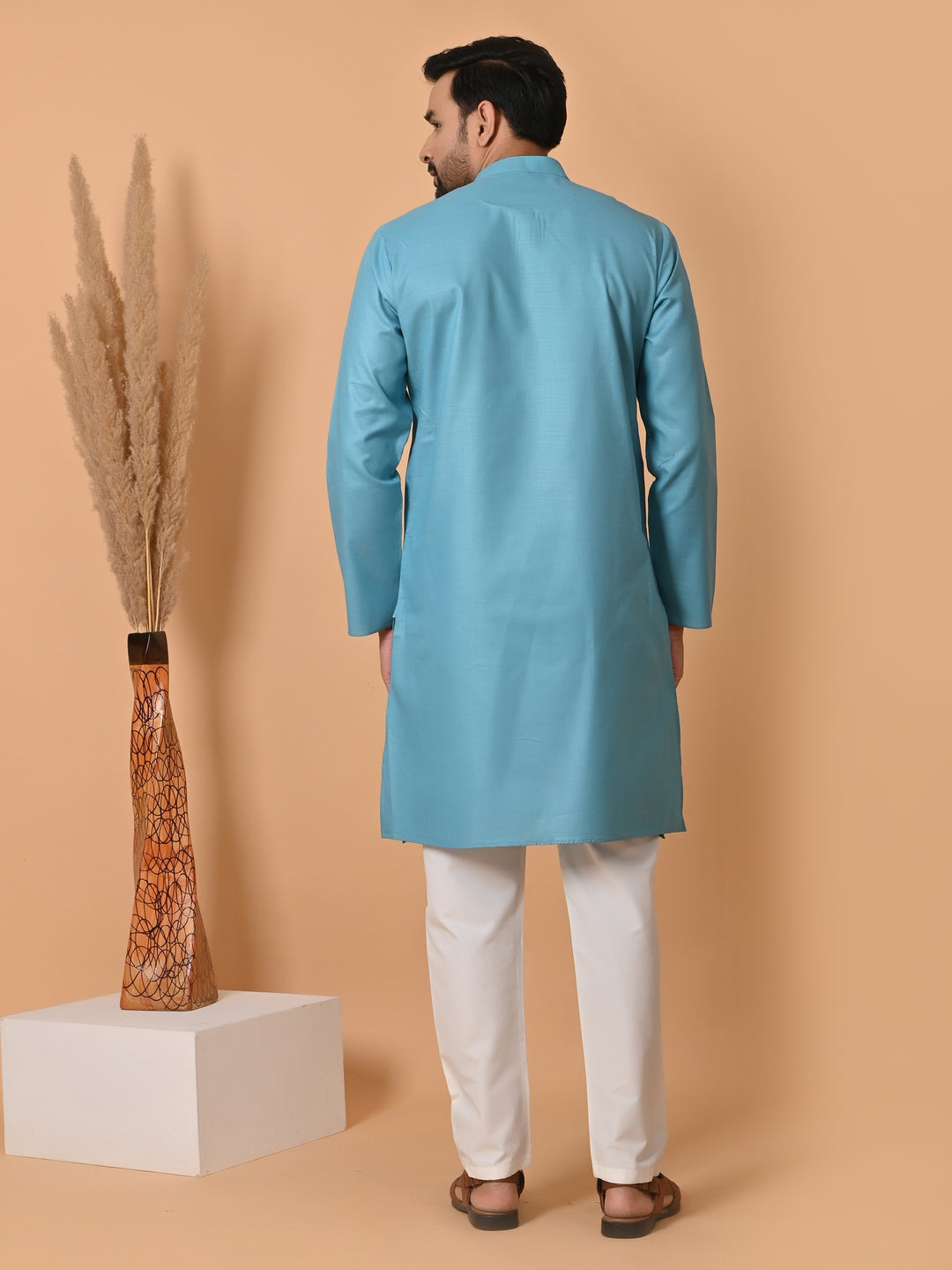 Solid Blue Kurta Set - KR26705-112