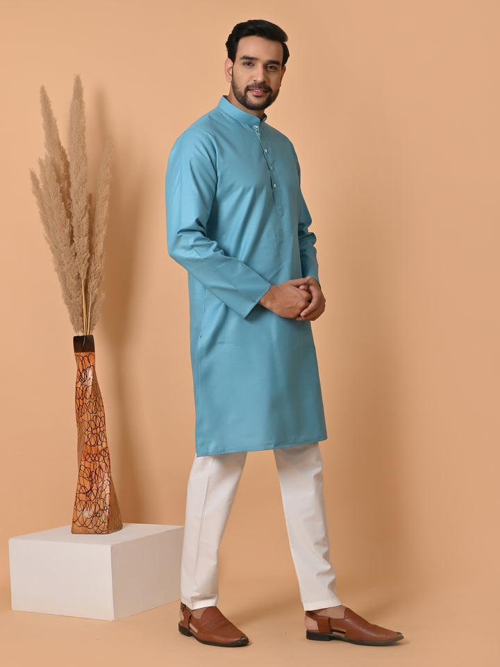 Solid Blue Kurta Set - KR26705-112