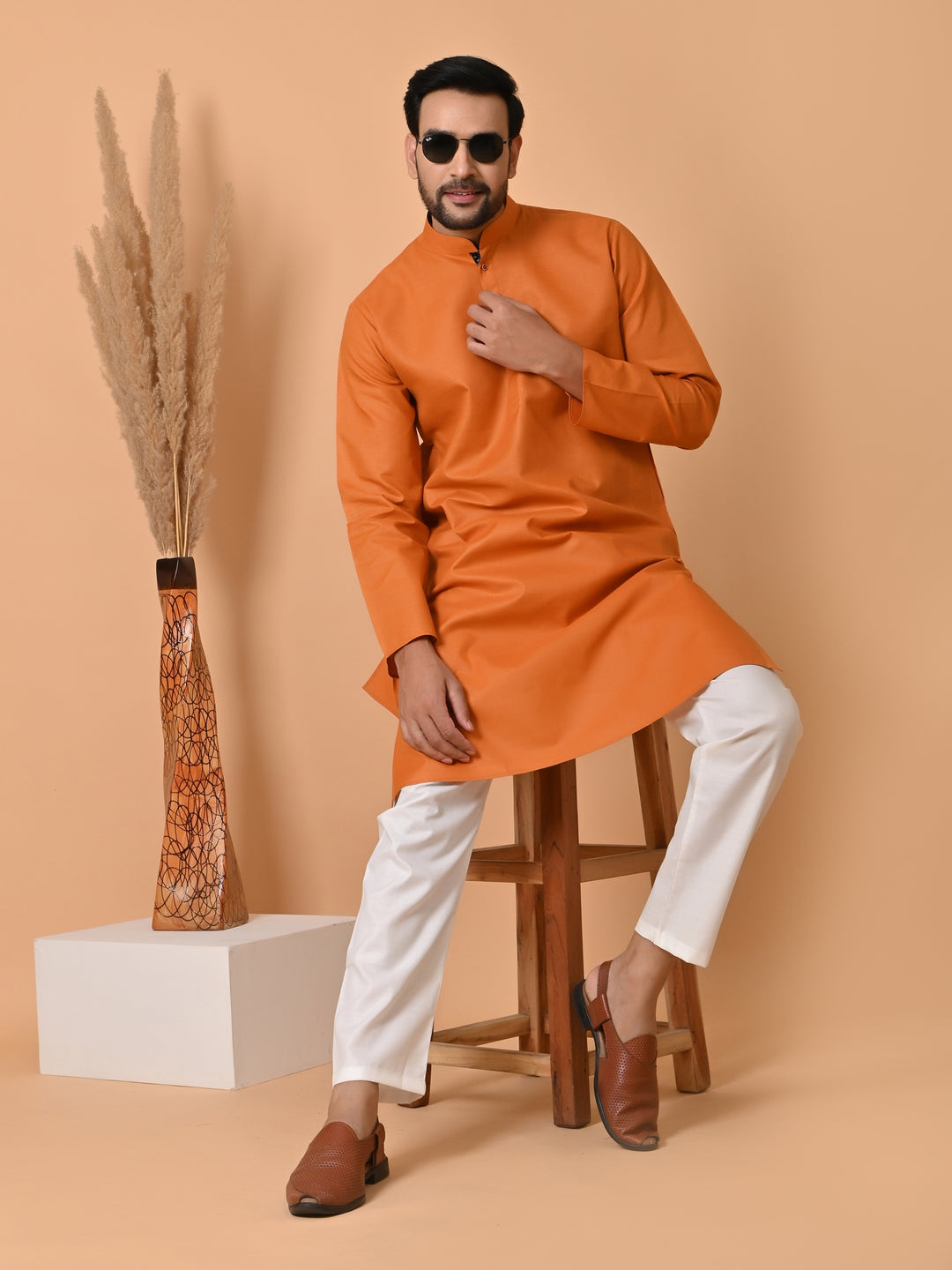 Solid Mustard Kurta Set - KR26705-139