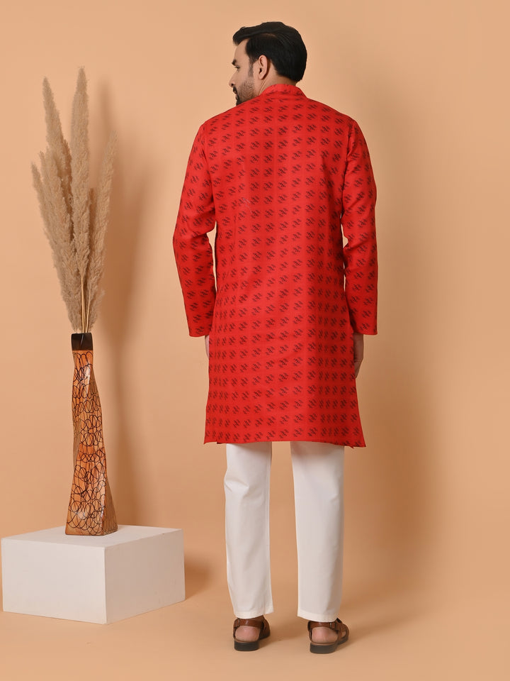 Checked Red Kurta Set - KR34067-13