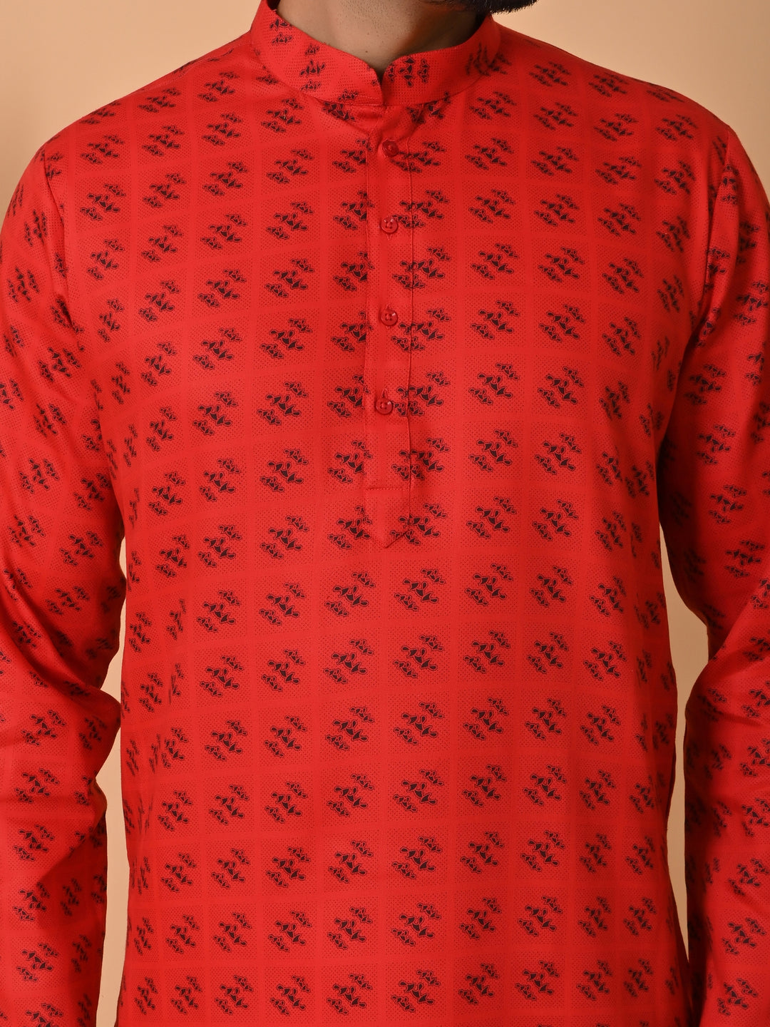 Checked Red Kurta Set - KR34067-13