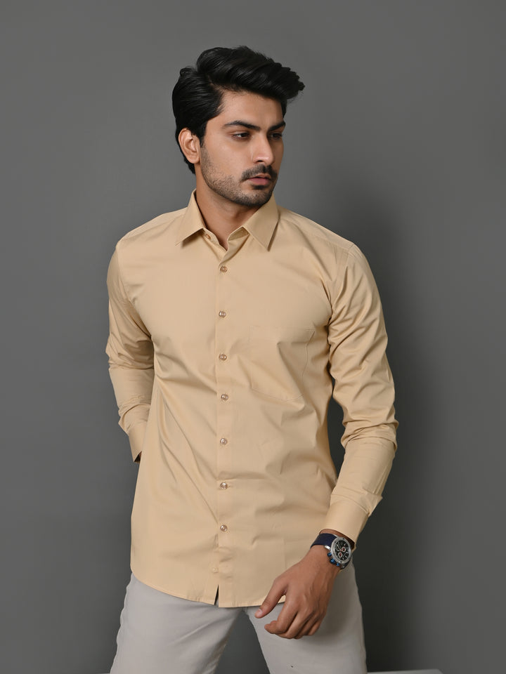 Solid Beige Shirts - E33837-3