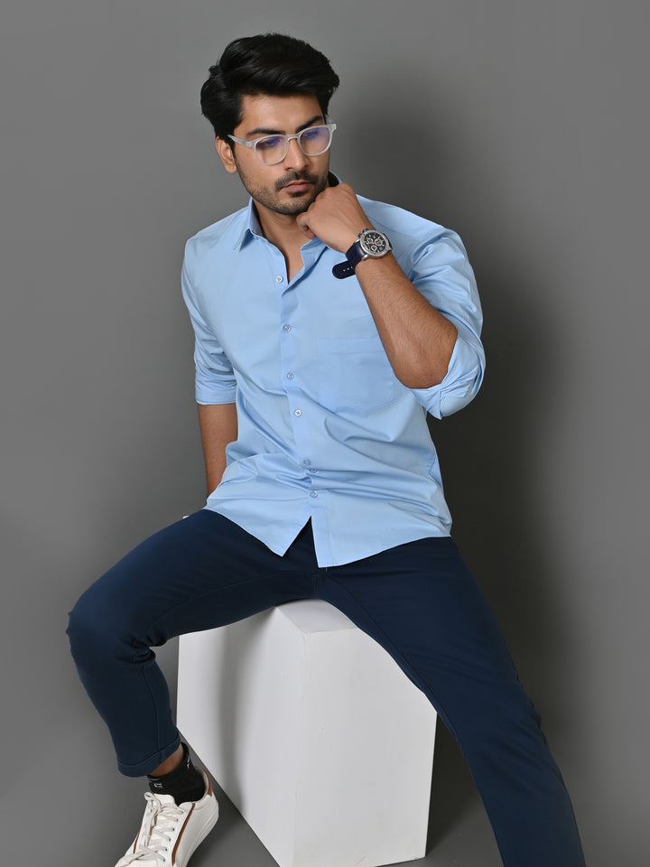 Solid Blue Shirts - E33837-24