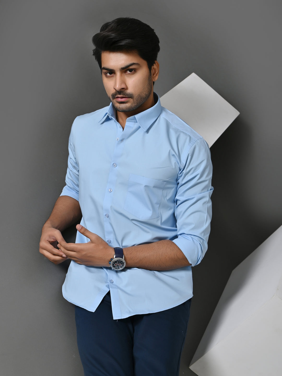 Solid Blue Shirts - E33837-24