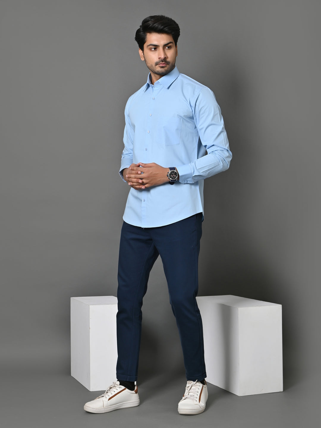 Solid Blue Shirts - E33837-24