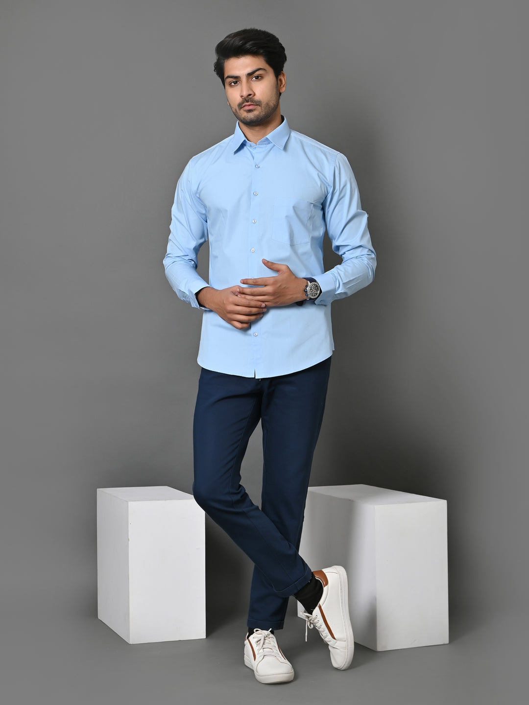 Solid Blue Shirts - E33837-24