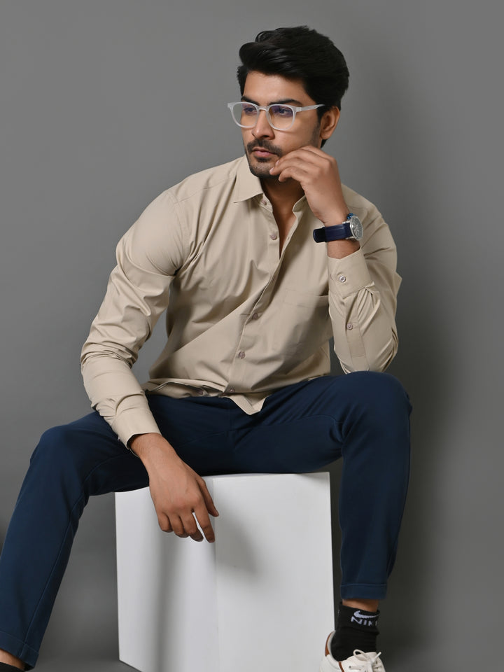 Solid Khaki Shirts - E33837-1