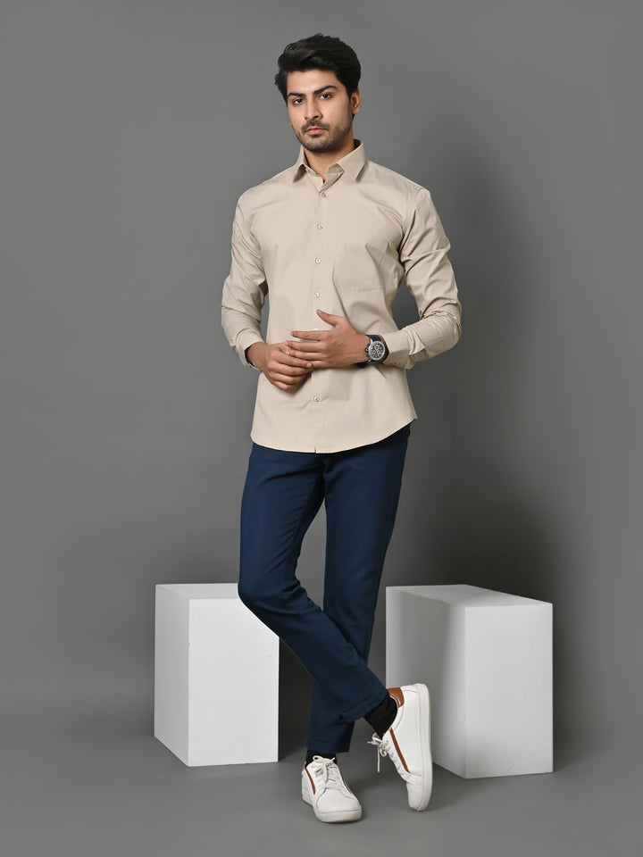 Solid Khaki Shirts - E33837-1