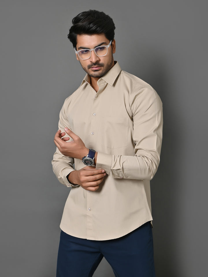 Solid Khaki Shirts - E33837-1