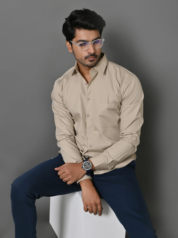 Solid Khaki Shirts - E33837-1