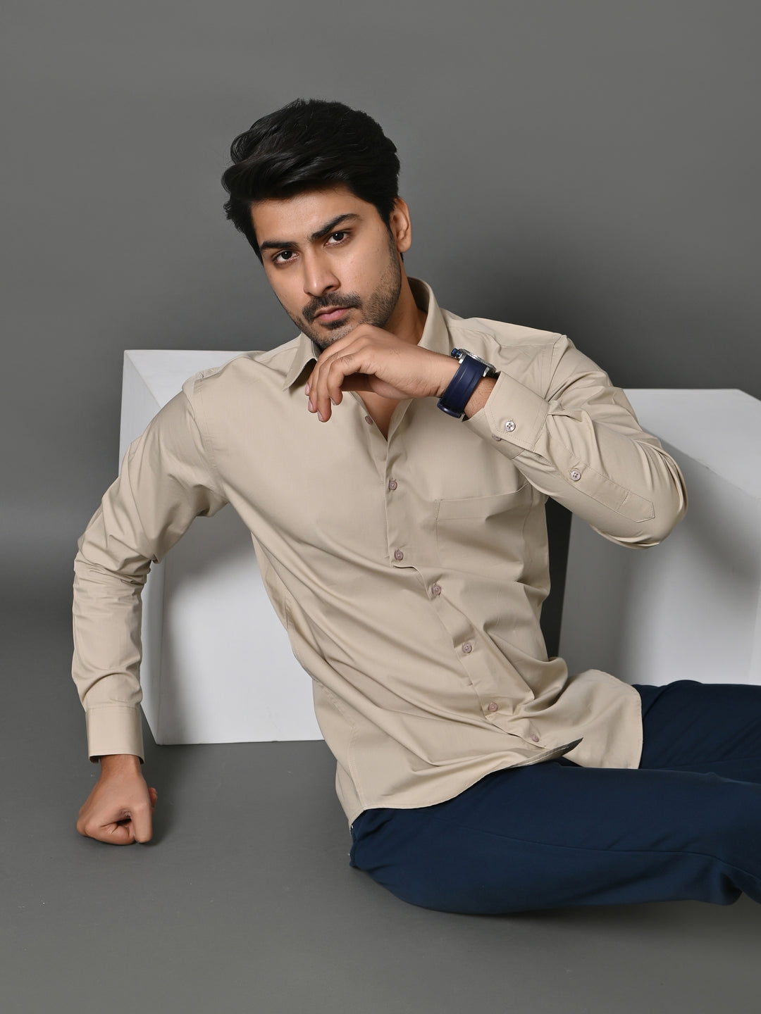 Solid Khaki Shirts - E33837-1