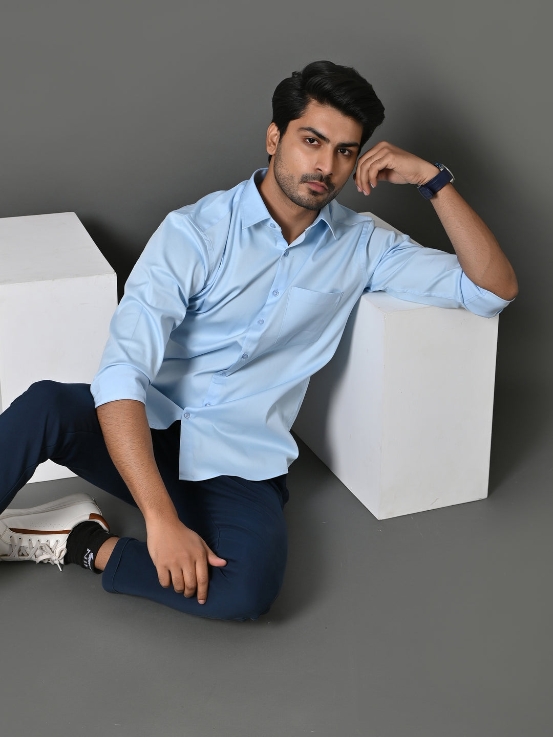 Solid Blue Shirts - E35961-2