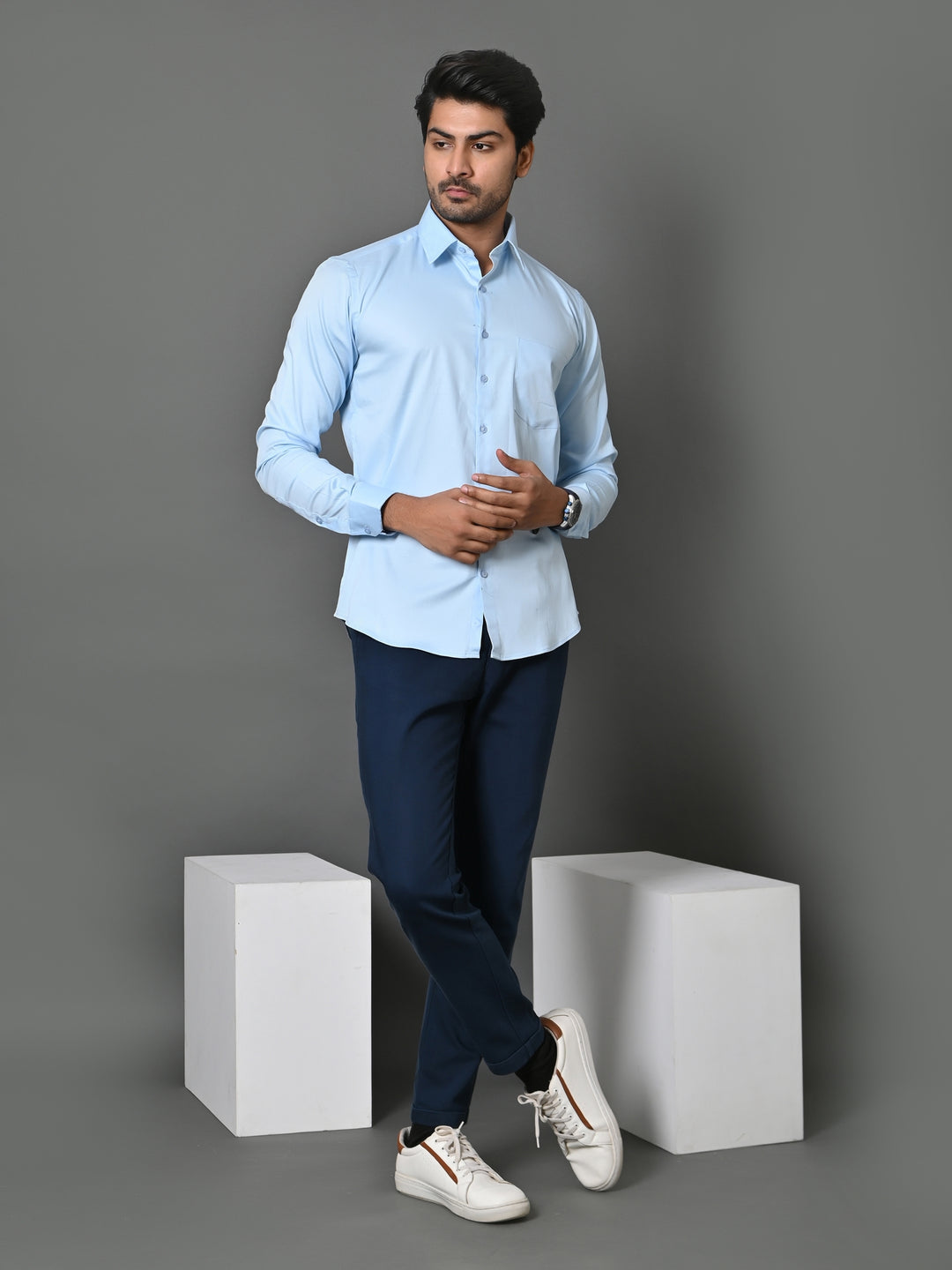 Solid Blue Shirts - E35961-2