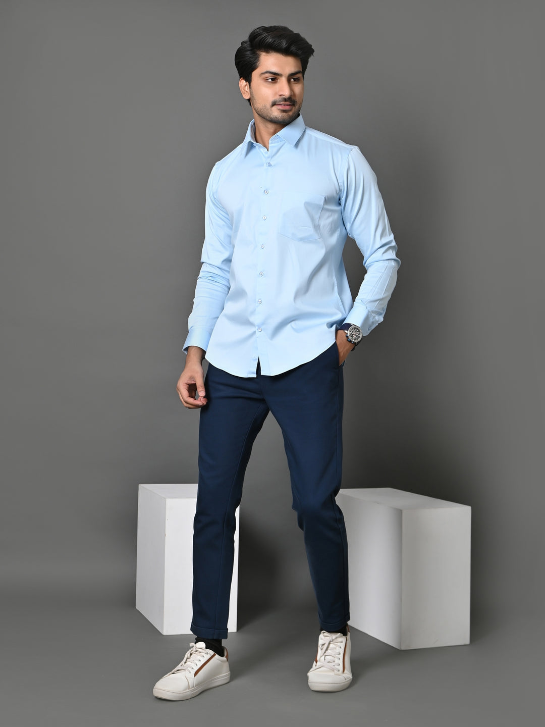 Solid Blue Shirts - E35961-2