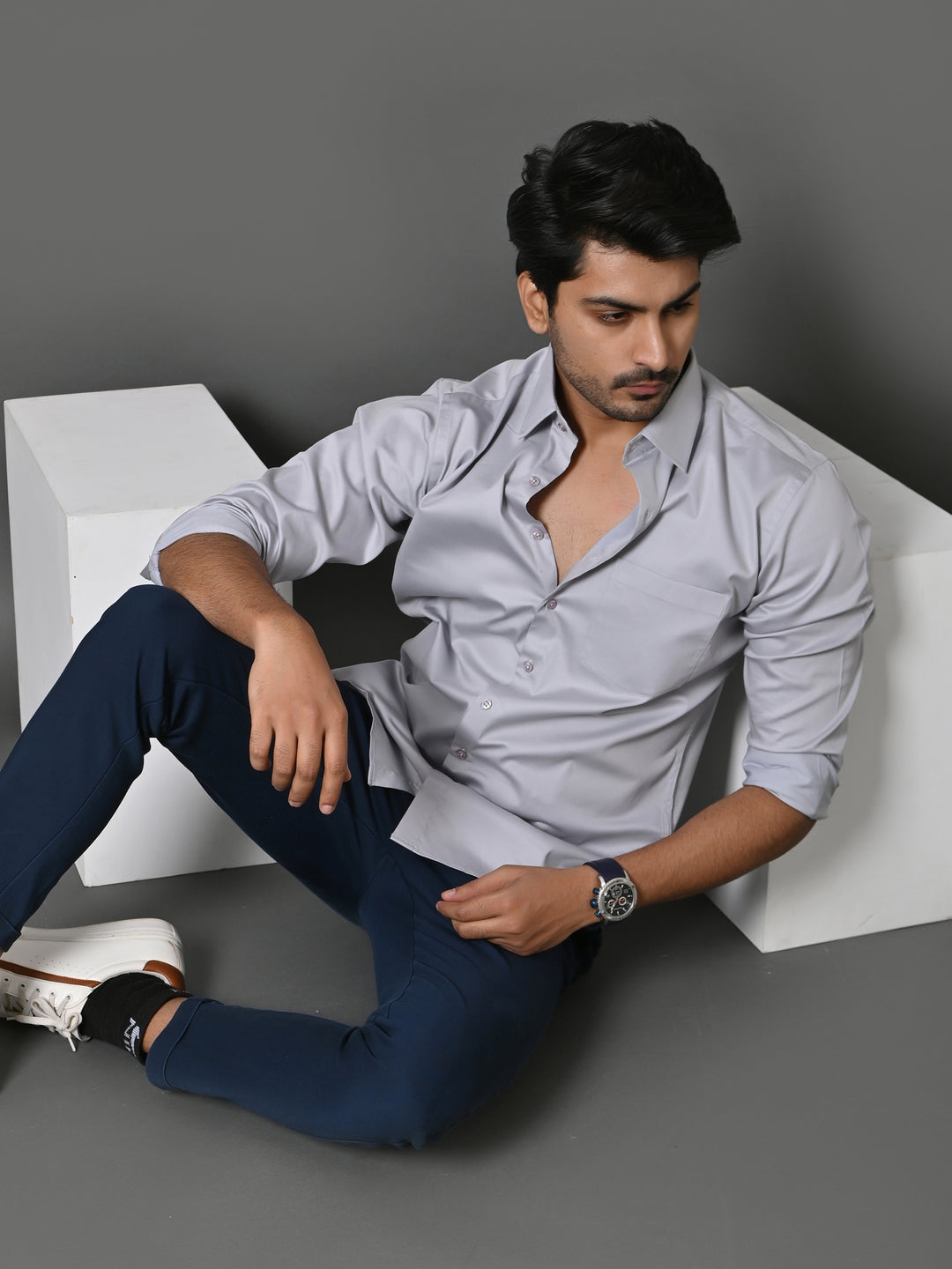 Solid Grey Shirts - E35961-20