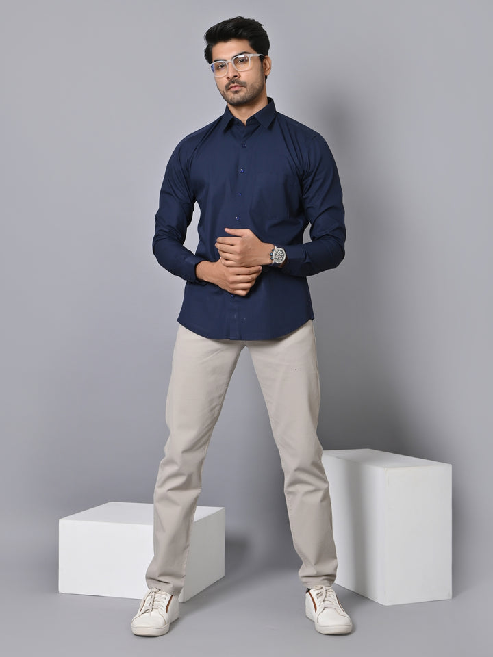 Solid Navy Blue Shirts - E33837-8