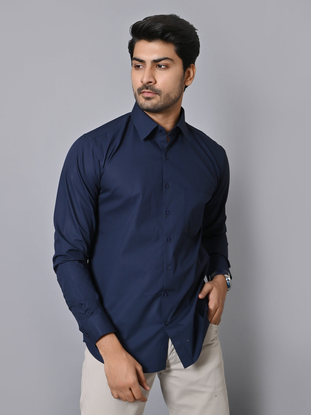 Solid Navy Blue Shirts - E33837-8