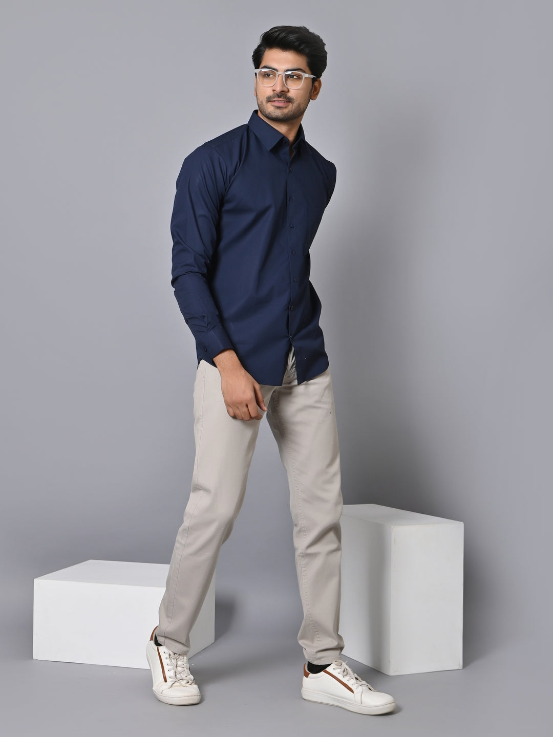 Solid Navy Blue Shirts - E33837-8