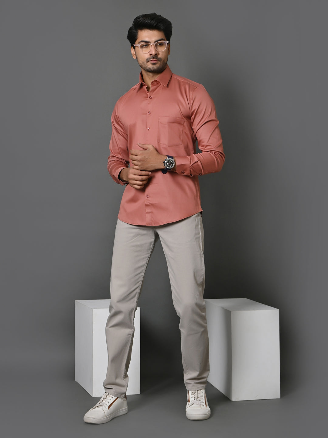 Solid Peach Shirts - E35961-24