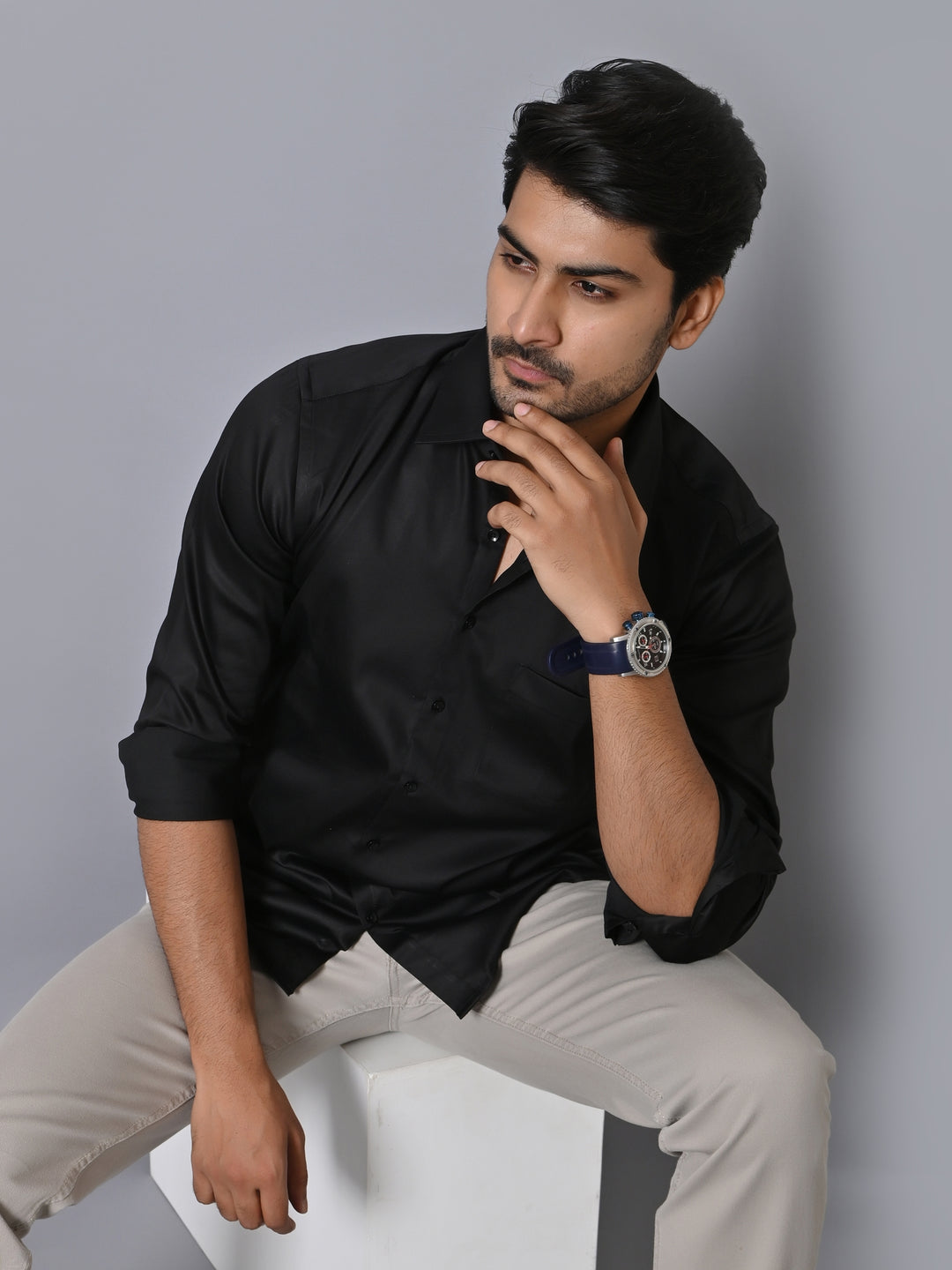 Solid Black Shirts - E35961-11