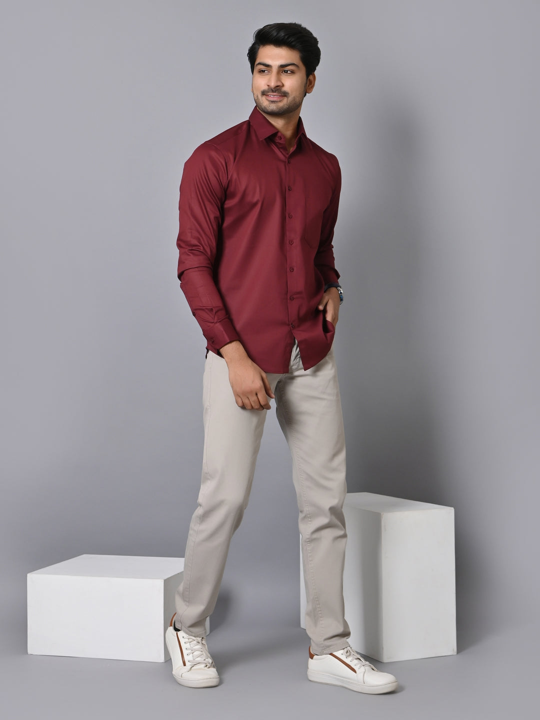 Solid Wine Shirts - E35961-6