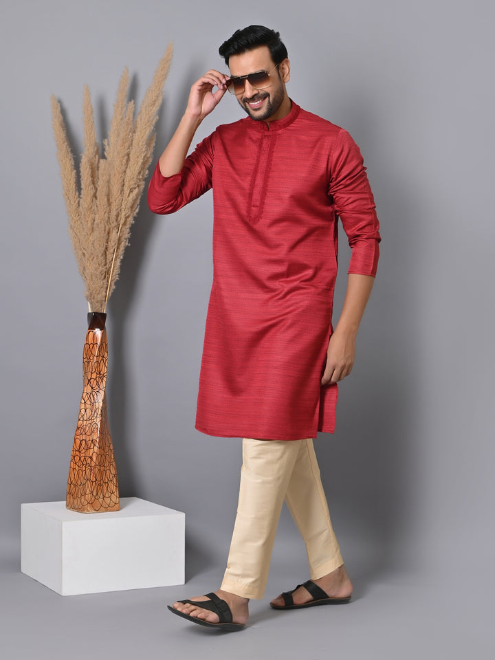 Solid Maroon Kurta Set - KM35301-15