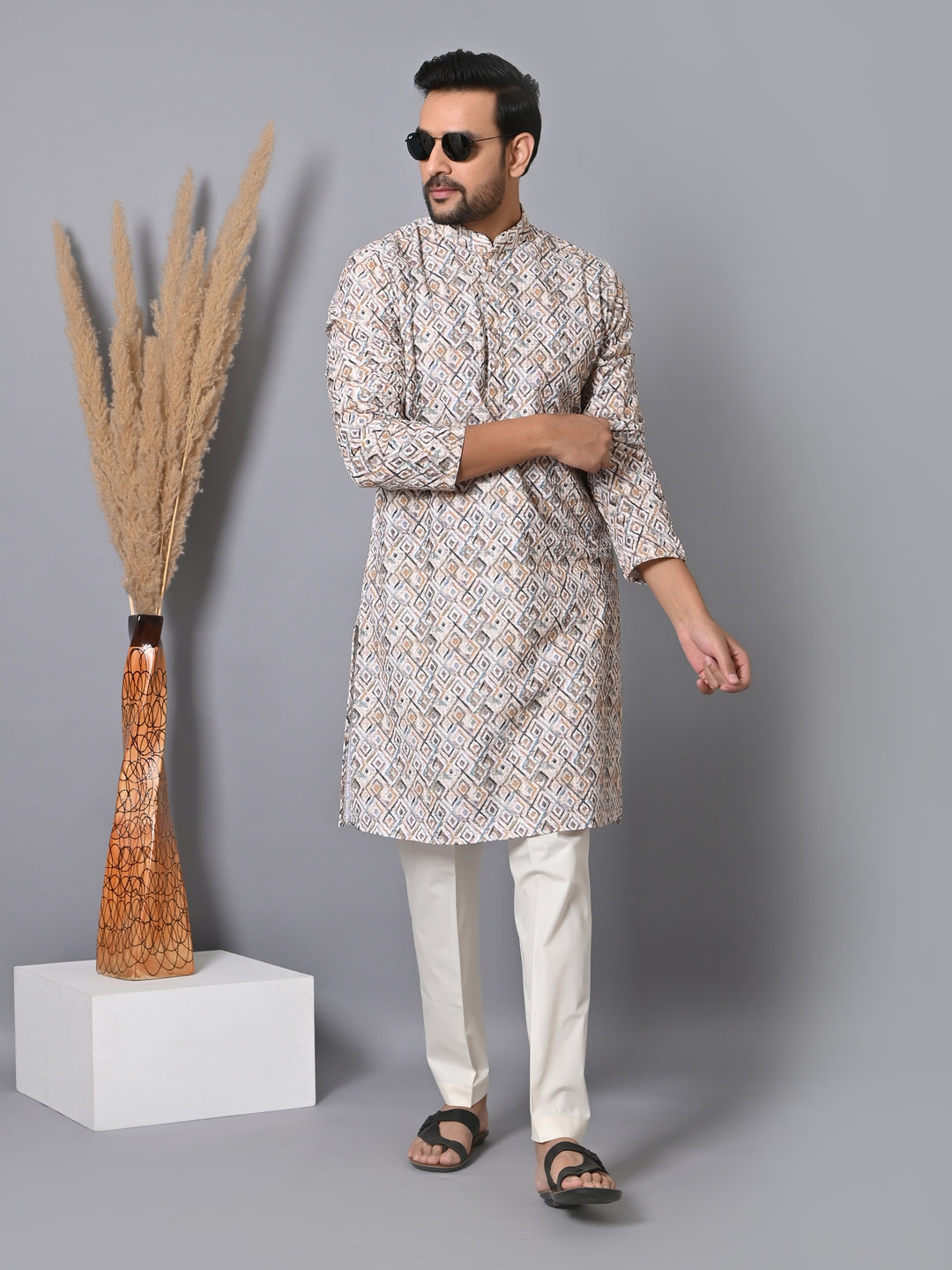 Sequence Beige Kurta Set - KM35481-108