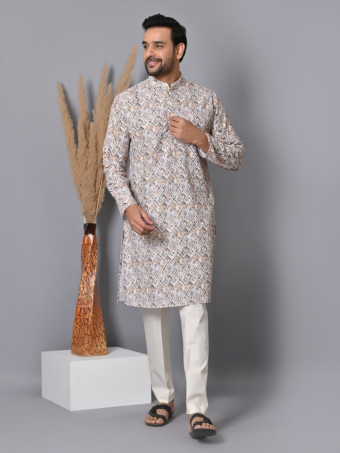 Sequence Beige Kurta Set - KM35481-108
