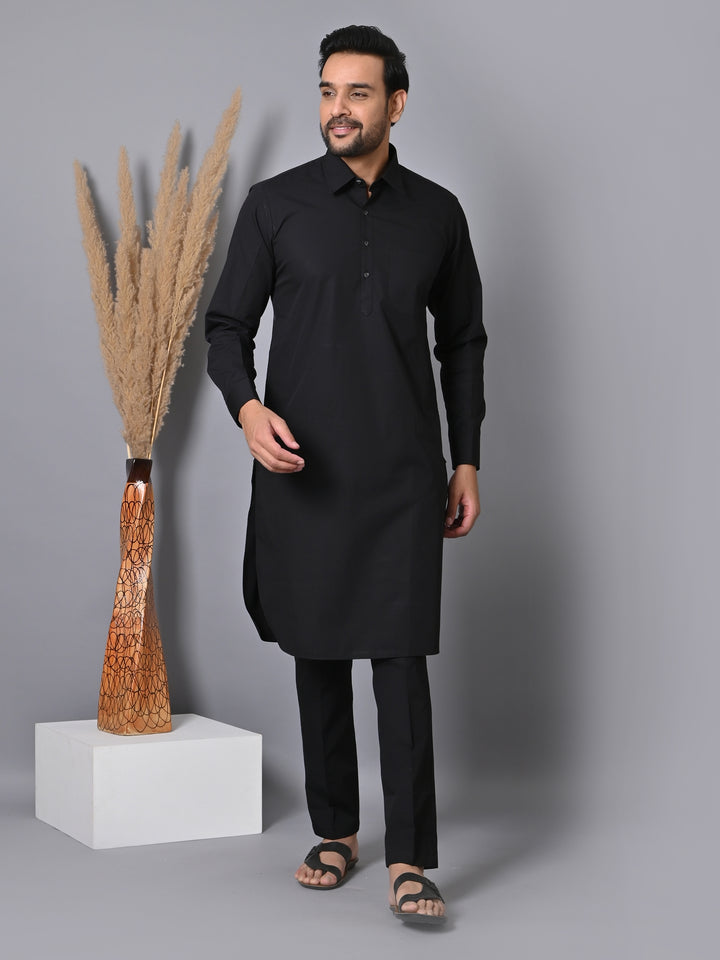 Solid Black Pathani Set - KT24233-Z133