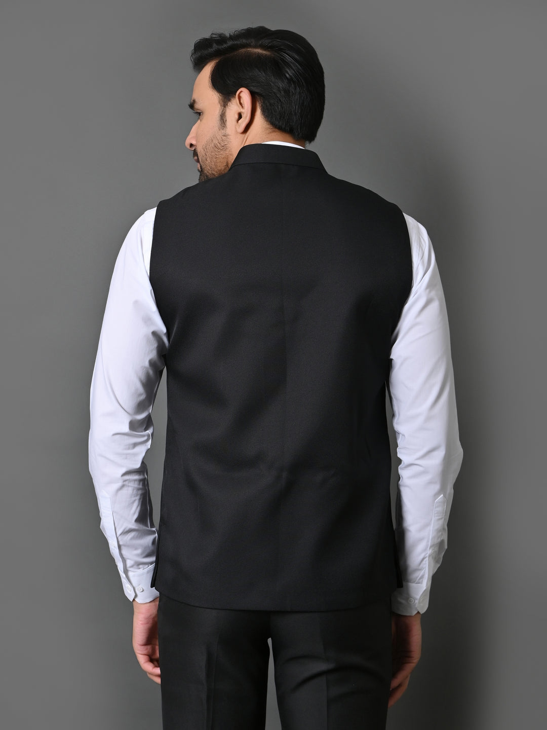 Solid Black Nehru Jacket - B30153-6