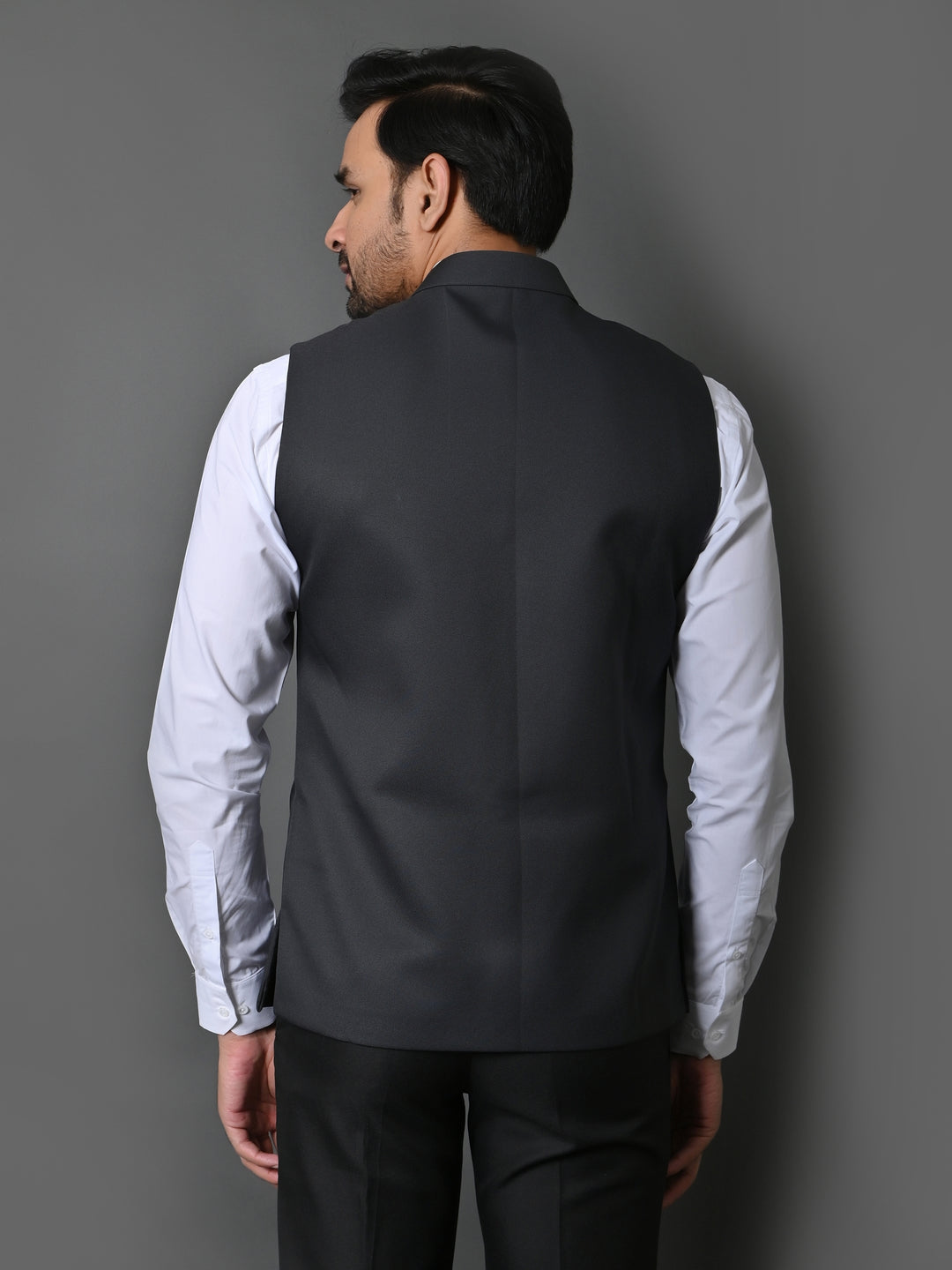 Solid Grey Nehru Jacket - B30153-8