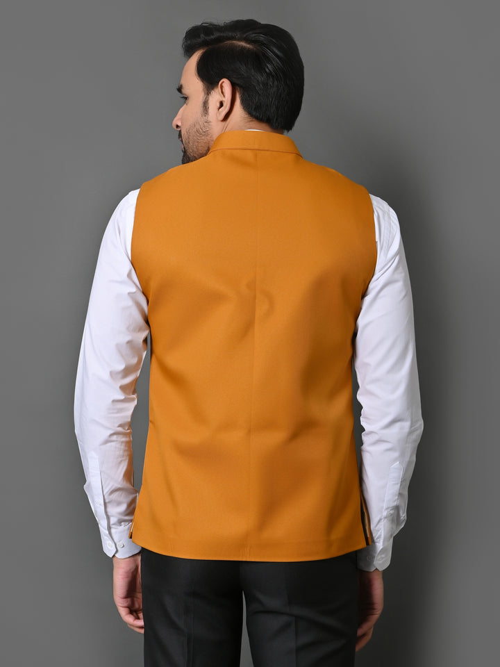 Solid Mustard Nehru Jacket - B30153-90