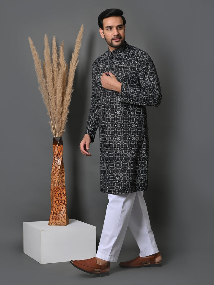 Geometric Black Only Kurta - K36048-B60