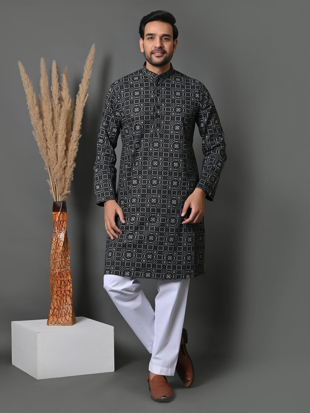 Geometric Black Only Kurta - K36048-B60