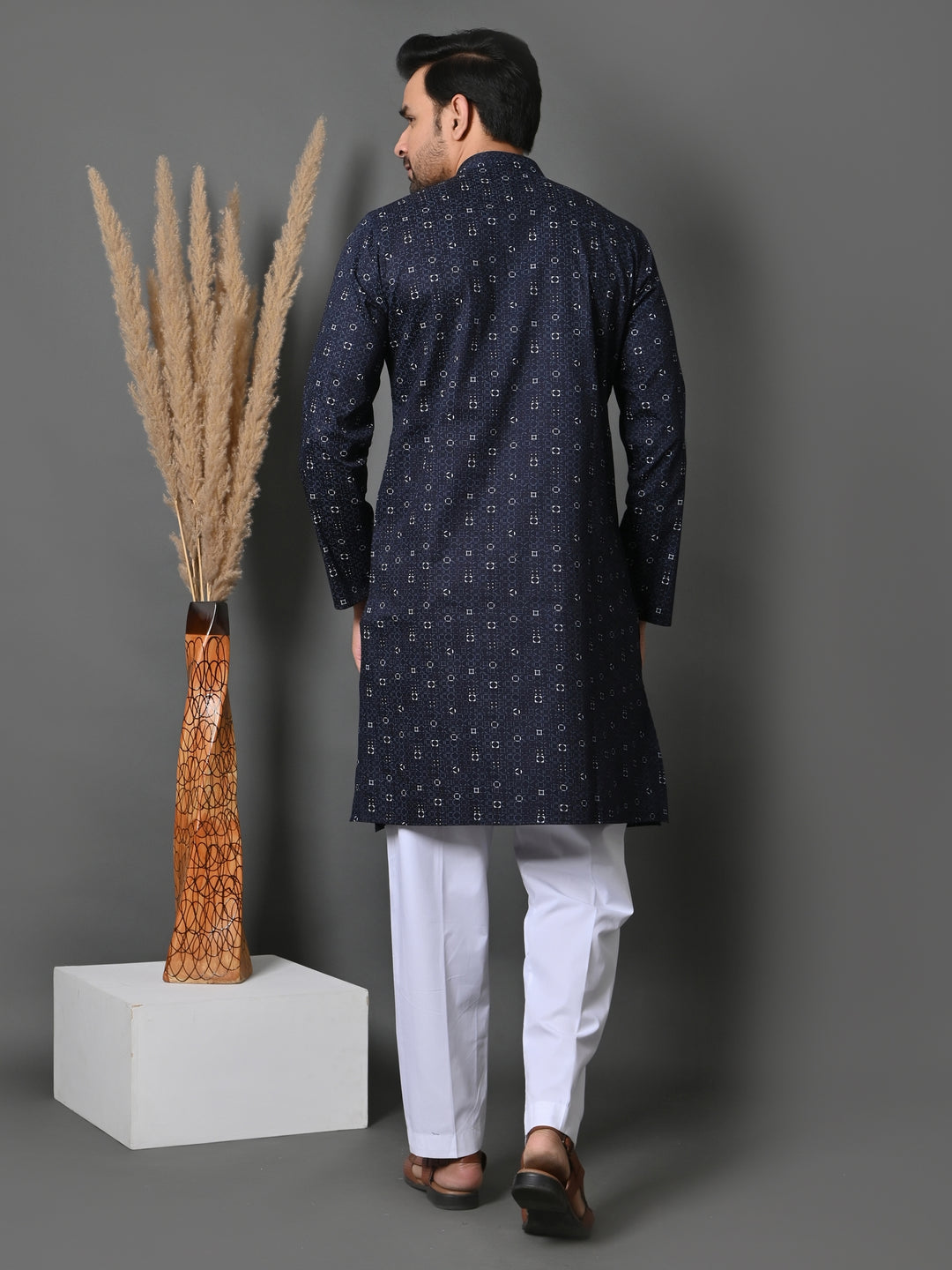 Geometric Navy Blue Only Kurta - K36048-N61