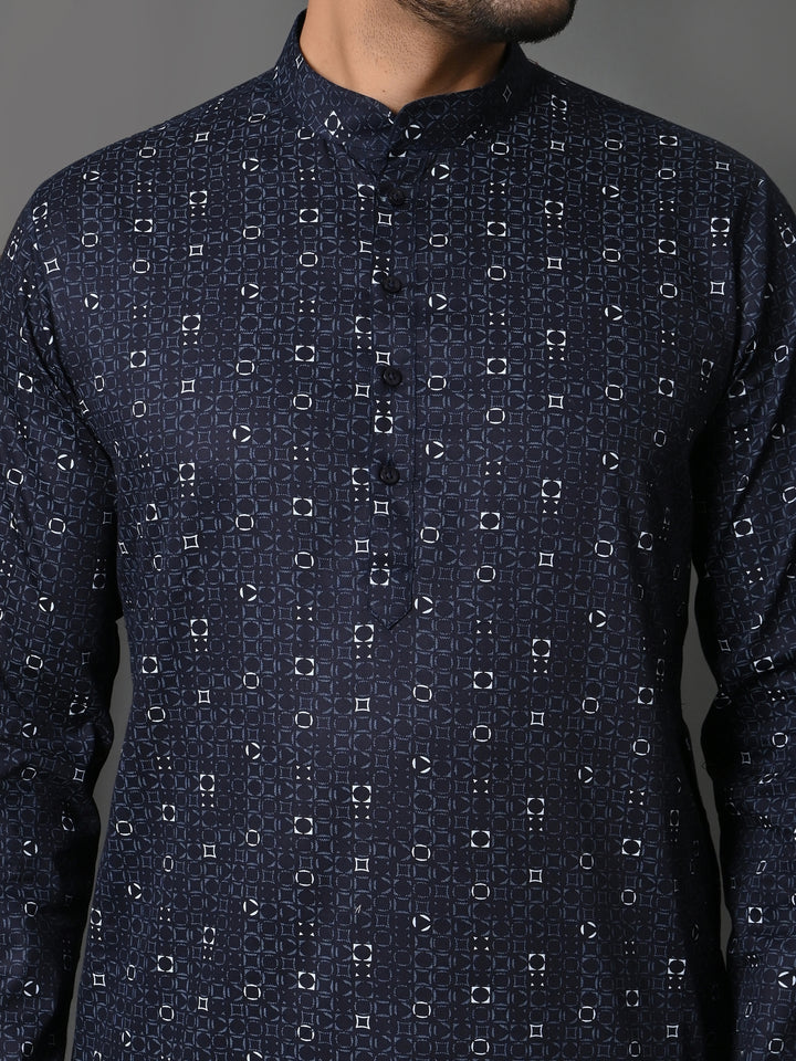 Geometric Navy Blue Only Kurta - K36048-N61