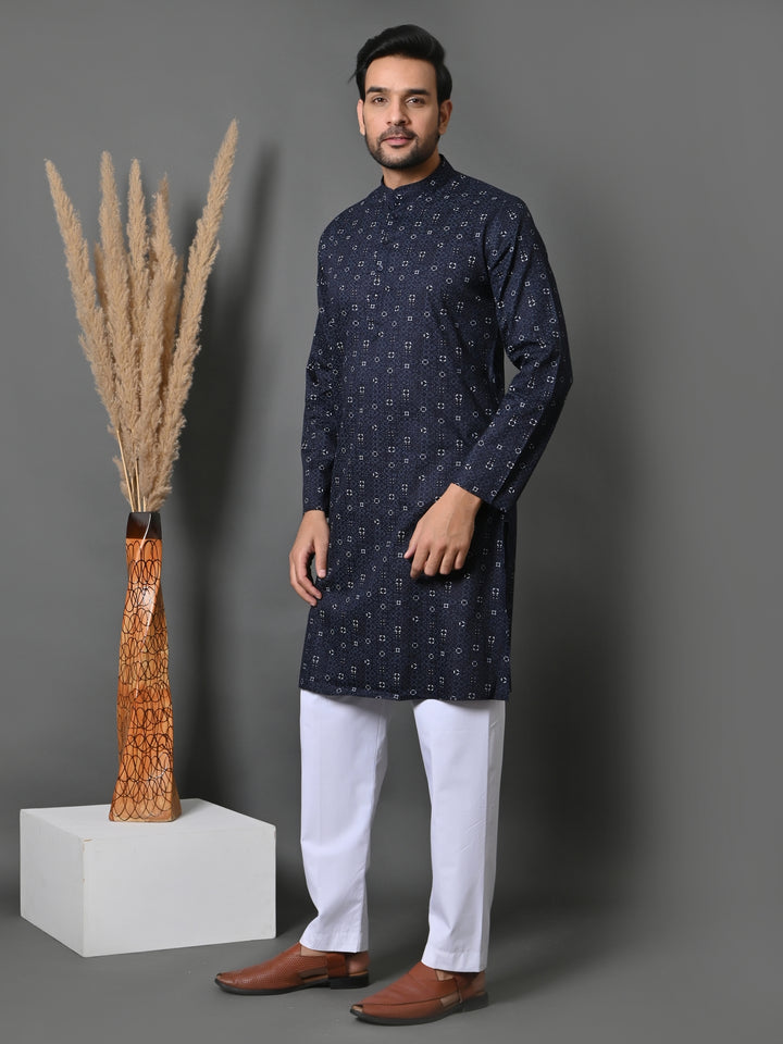 Geometric Navy Blue Only Kurta - K36048-N61