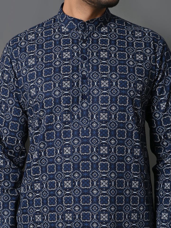 Geometric Navy Blue Only Kurta - K36048-NB13