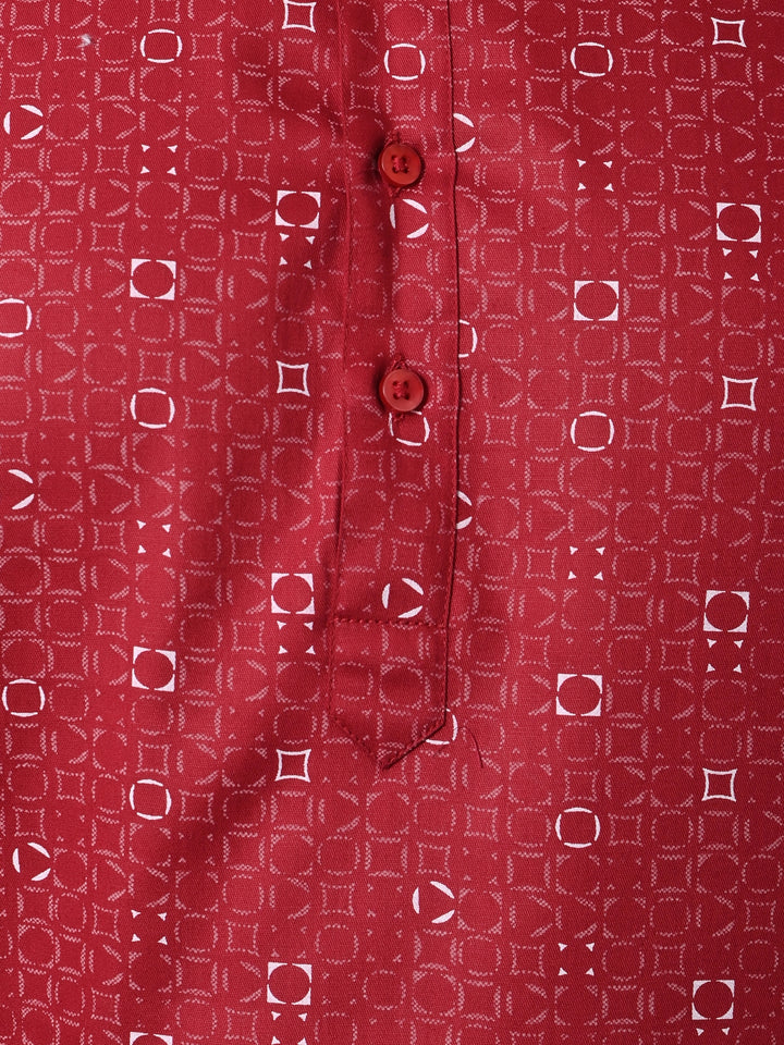 Geometric Red Only Kurta - K36048-R58