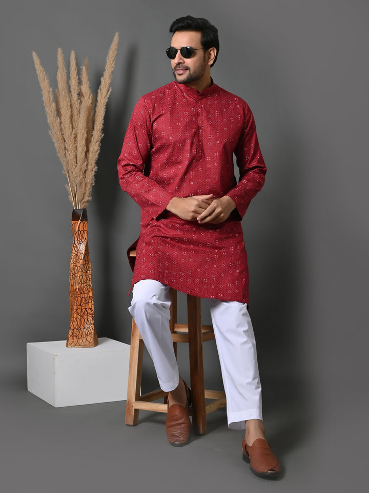 Geometric Red Only Kurta - K36048-R58