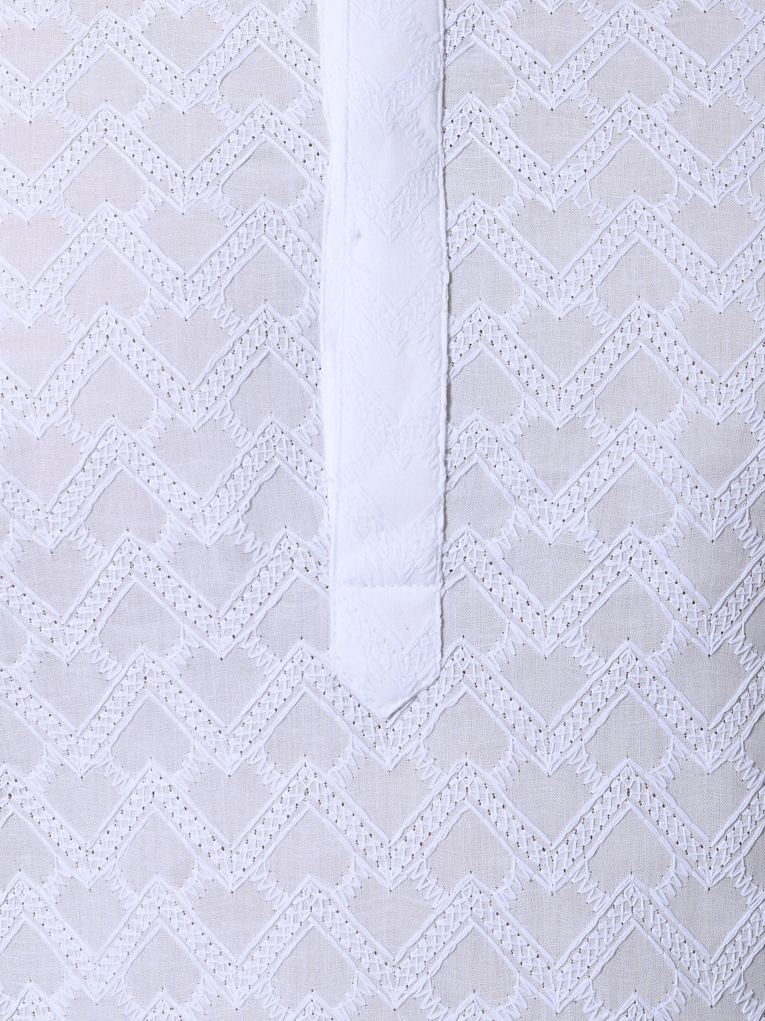 Chikan White Kurta Set - KM26317-W225