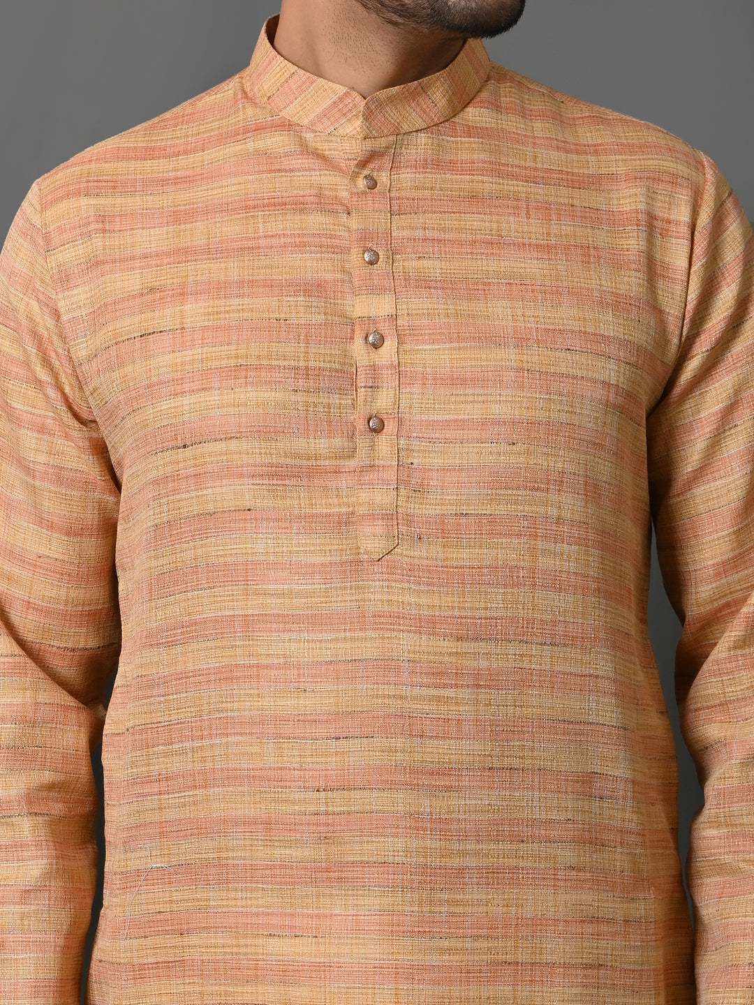 Striped Beige Kurta Set - KM33803-4