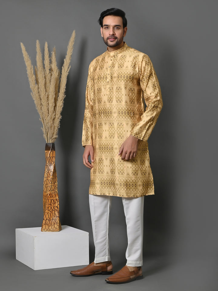 Geometric Yellow Kurta Set - KM34942-5