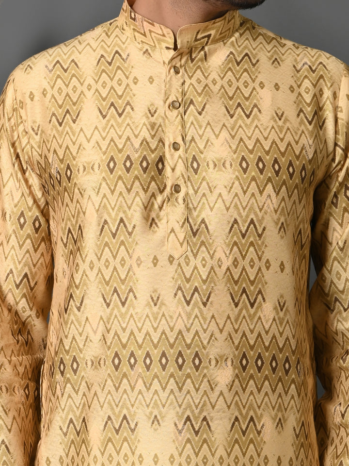 Geometric Yellow Kurta Set - KM34942-5