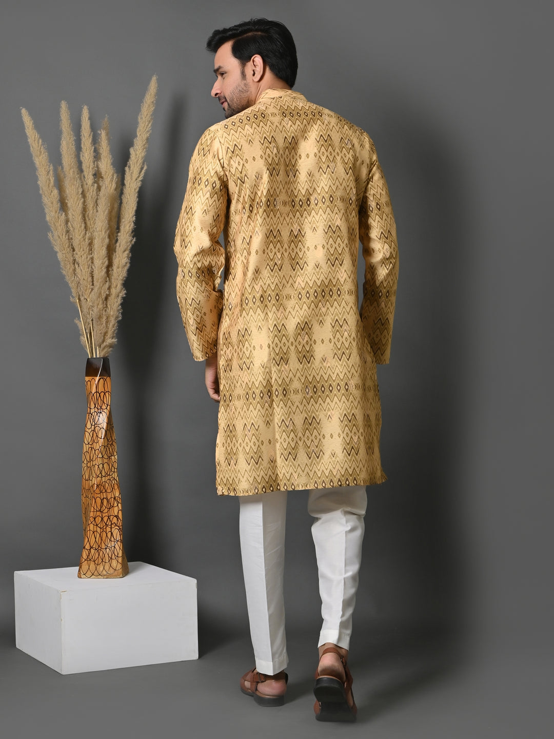 Geometric Yellow Kurta Set - KM34942-5