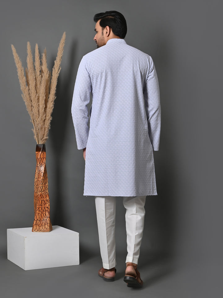 Chikan Grey Kurta Set - KM35073-52