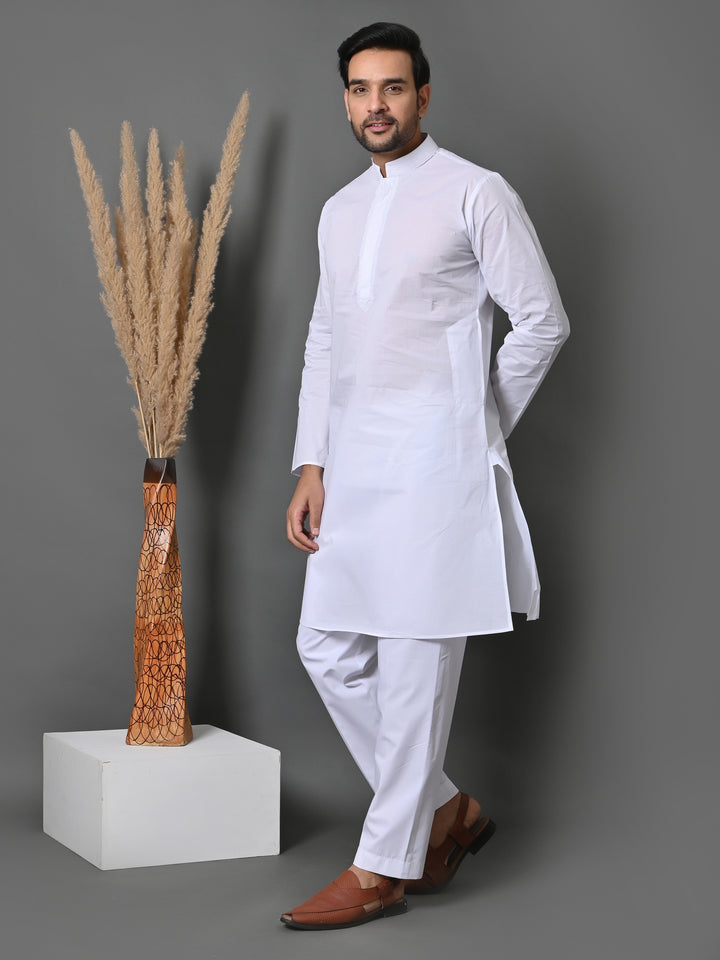 Solid White Kurta Set - KM35806-516