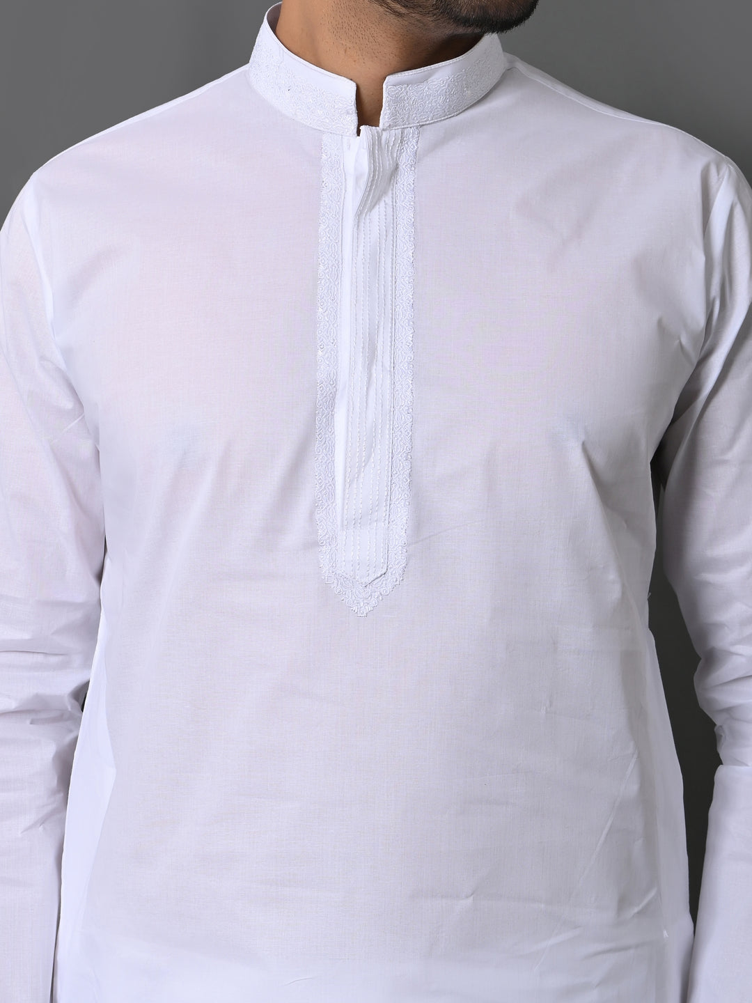 Solid White Kurta Set - KM35806-516