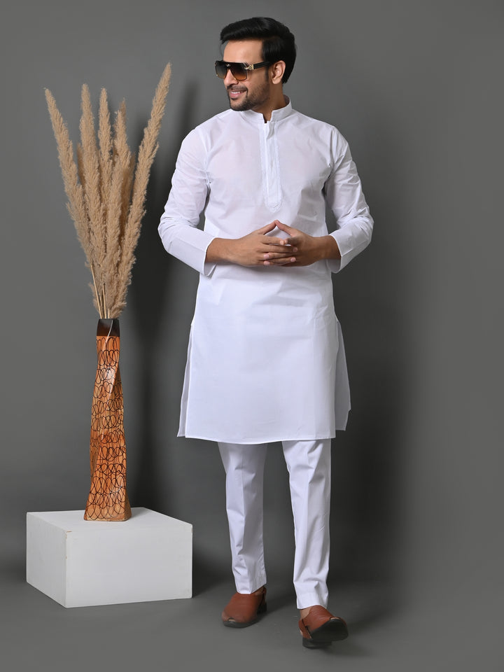 Solid White Kurta Set - KM35806-516