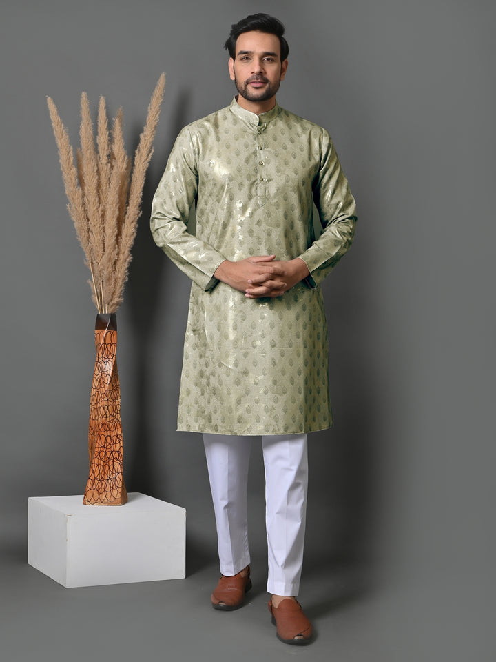 Ethnic Motifs Beige Kurta Set - KM34345-34